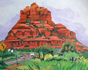 Bell Rock Sedona  Print. Desert Landscape Arizona hiking red Rocks Gwen Meyerson