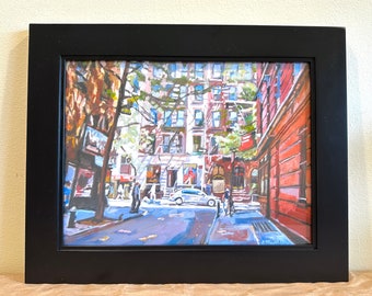 Greenwich Village New York Art Minetta Lane. Living Room Decor. Large Framed 16x20 in White or Black wood. MacDougal Street. NYC 11x14 Print