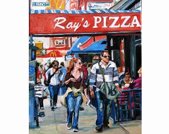 New York Wall Decor, Rays Pizza  NYC Painting, St. Mark's Place East Village Gwen Meyerson