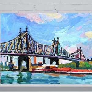 NYC Art. Queensboro Bridge. Queens. Long Island City. Astoria New York, 59th Street Bridge, Painting by Gwen Meyerson image 10