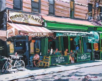 Café Reggio Mamouns Falafel, Washington Square. Rue MacDougal. Décoration de salon. Restaurants de Greenwich Village. Gwen Meyerson