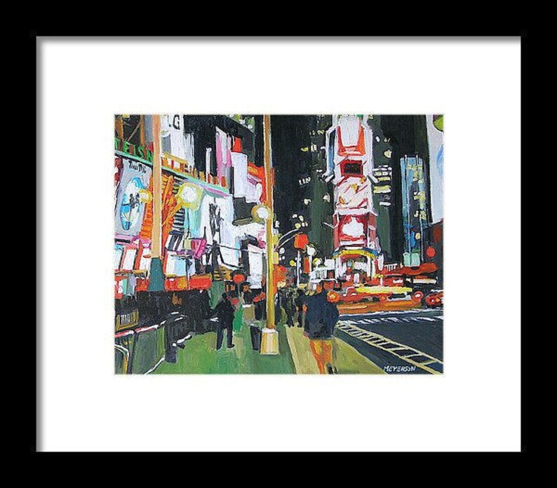 Broadway Times Square New York Art, Living Room Decor. NYC Cityscape Art Print of Painting by Gwen Meyerson image 6