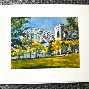 Hell Gate Bridge Astoria Queens NYC Print of Watercolor Painting by Gwen Meyerson image 4