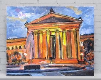 Philadelphia Art Museum,  Philly Art Print Wall decor.  Watercolor Print. Gwen Meyerson