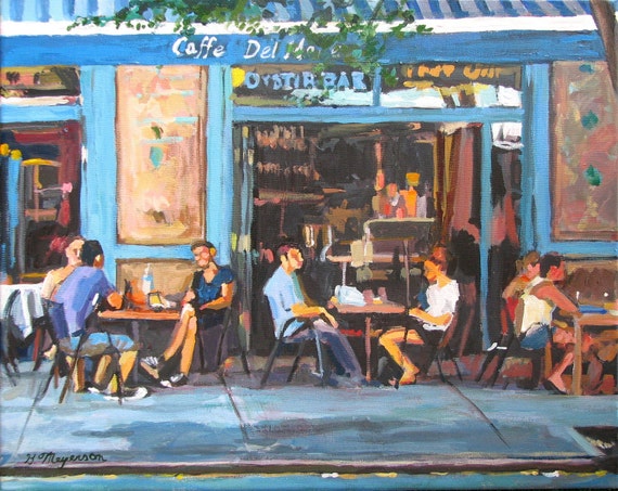 Cafe Art New York West Village Fine Art Print Bleecker St New