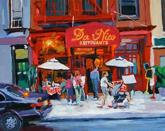 Little Italy Print: Da Nico Ristorante, NYC Cityscape Art, Gwen