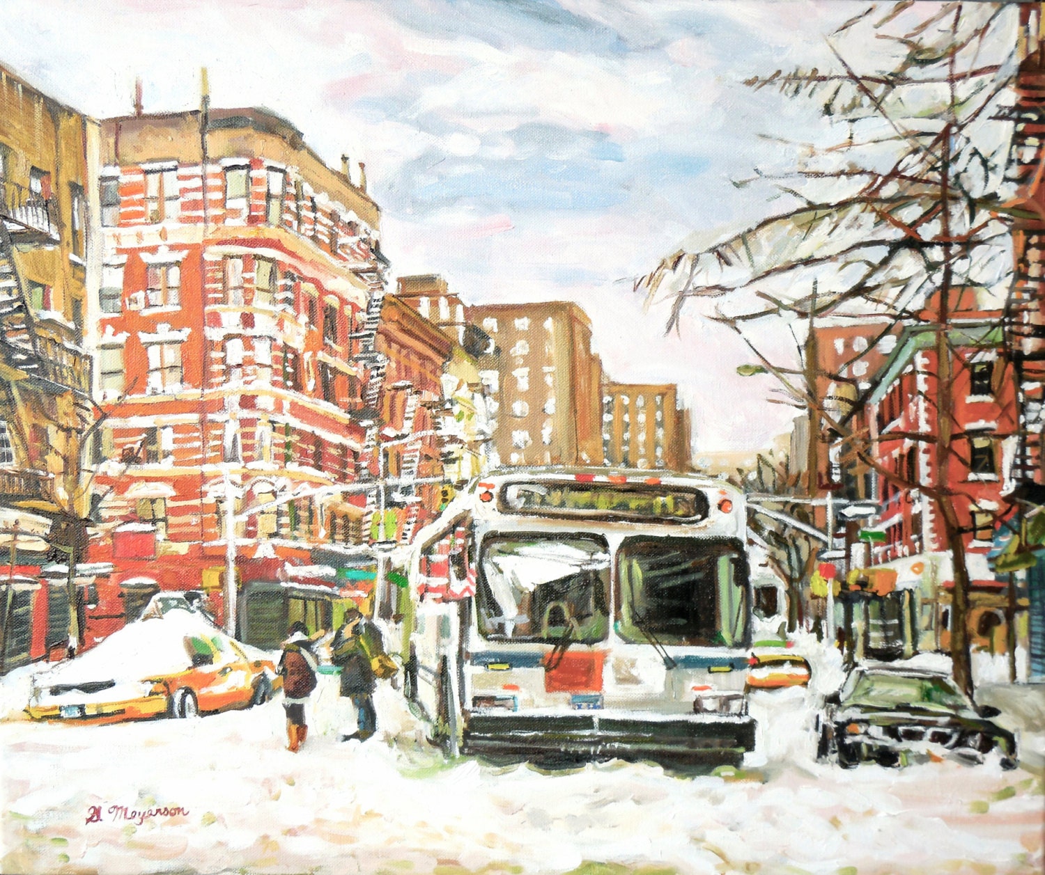NYC Art Print. New York Art. NYC Painting. Winter East Village Etsy