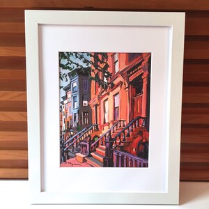 Park Slope Brooklyn Brownstones Print, Home Wall Decor. White frame or Black frame. Gwen Meyerson white 12x15" frame