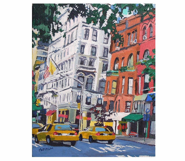 NYC Painting: Madison Avenue, Upper East Side Fine Art Print