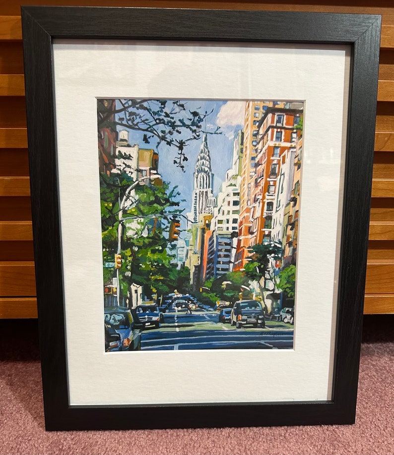 Chrysler Building Print Art. New York Cityscape Wall Art. Eastside Painting. Iconic Manhattan Building. Gwen Meyerson image 10