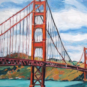 Golden Gate Bridge Art Print: San Francisco Painting, 8x10