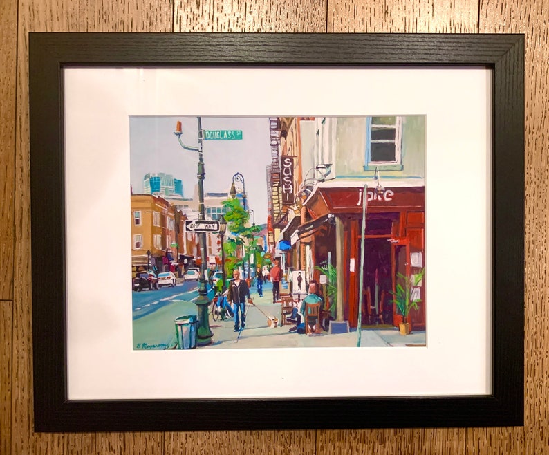 Brooklyn Painting, Carroll Gardens, Smith Street Scene, Living Room Decor. NYC Wall Art Gwen Meyerson image 5