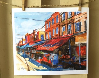 South Philadelphia Painting.  9th Street Italian Market. Large Print. Gwen Meyerson