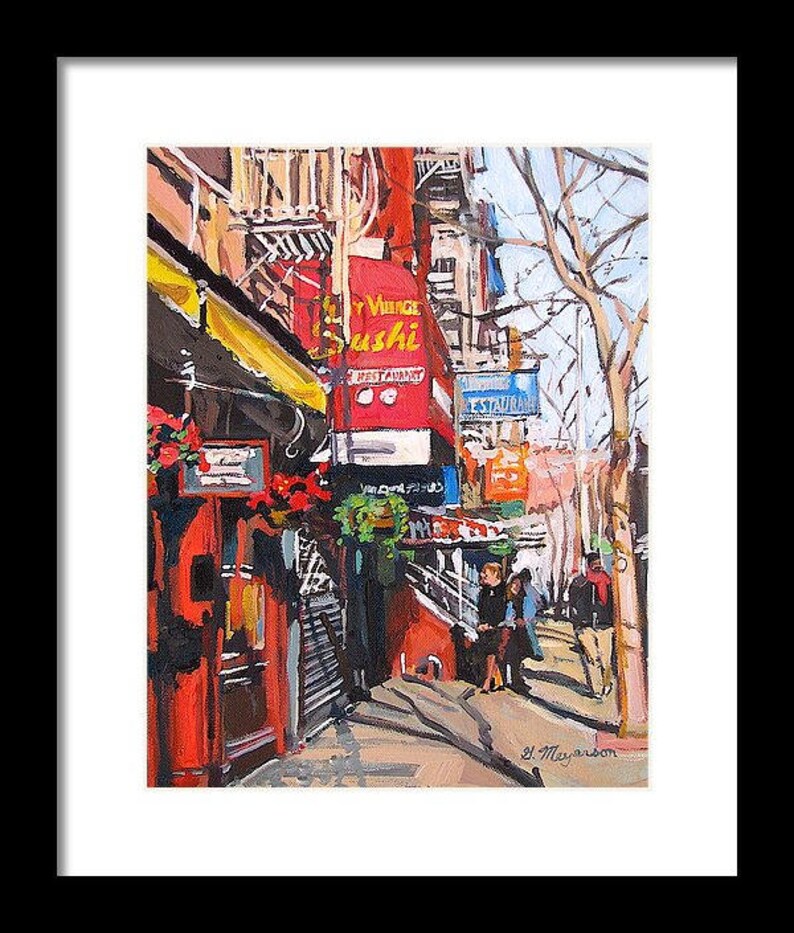 Greenwich Village Street Scene New York Art Wall Decor Fine Etsy