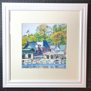 Philadelphia Painting. Living Room Decor. Art Print. Boathouse Row Painting. Schuylkill River Philly Art Print by Gwen Meyerson image 5