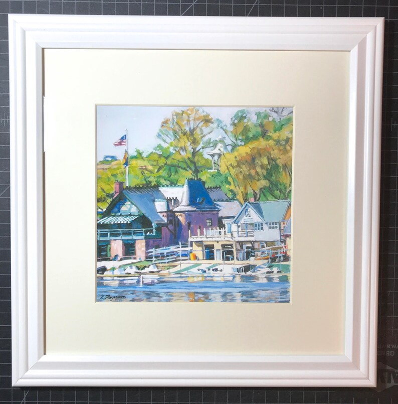 Philadelphia Painting. Living Room Decor. Art Print. Boathouse Row Painting. Schuylkill River Philly Art Print by Gwen Meyerson image 5