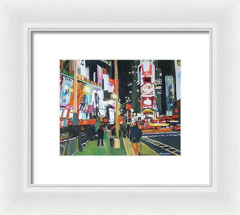 Broadway Times Square New York Art, Living Room Decor. NYC Cityscape Art Print of Painting by Gwen Meyerson image 4