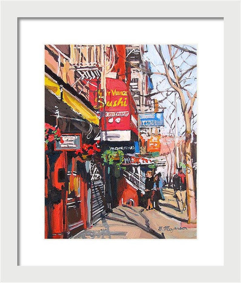 Greenwich Village Street Scene New York Art Wall Decor Fine Etsy
