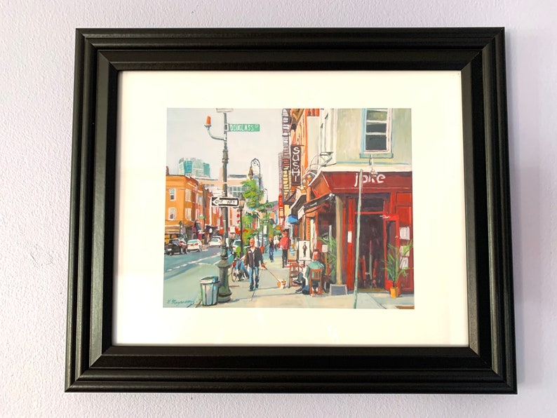 Brooklyn Painting, Carroll Gardens, Smith Street Scene, Living Room Decor. NYC Wall Art Gwen Meyerson image 10