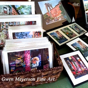 Meatpacking District Plaza, Chelsea Market New York NYC Art, Living Room Decor Art Print Cityscape. pink New York Painting Gwen Meyerson image 9