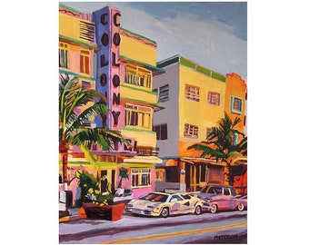 Miami Art The Colony Fine Art Print South Beach, Florida Deco  Gwen Meyerson