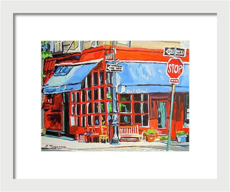 NYC Greenwich Village Wall Art. Little Owl Restaurant New Etsy