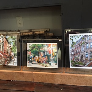 Brooklyn Brownstone watercolor. Park Slope Neighborhood. Prospect Heights Painting. Gwen Meyerson image 4