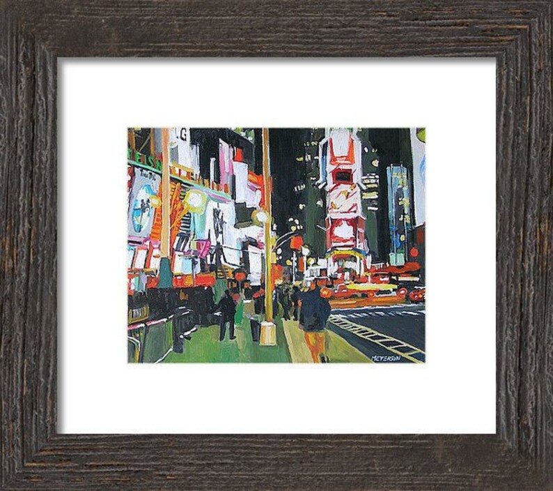 Broadway Times Square New York Art, Living Room Decor. NYC Cityscape Art Print of Painting by Gwen Meyerson image 5