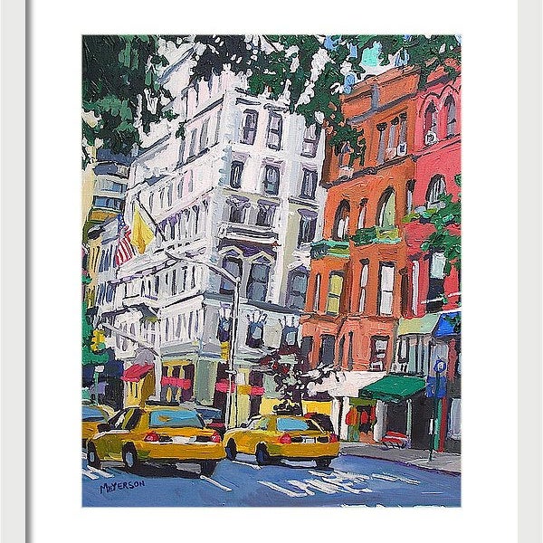 NYC Painting, Madison Avenue Upper East Side New York City Wall Art, Living Room Decor, Cityscape, NYC Art, Gwen Meyerson