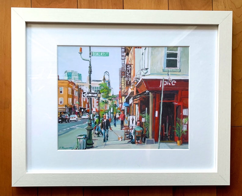 Brooklyn Painting, Carroll Gardens, Smith Street Scene, Living Room Decor. NYC Wall Art Gwen Meyerson image 2