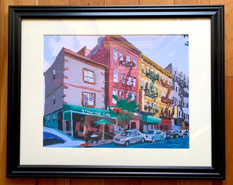 The Bronx Arthur Avenue NYC Art Wall Decor Fine Art Print, Italian Belmont Section,  Little Italy New York City Painting by Gwen Meyerson