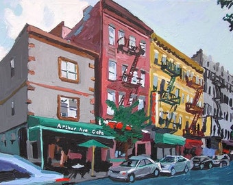 Le Bronx Arthur Avenue NYC Art. Décoration de salon, décoration murale, section Belmont, Petite Italie, New York, tableau par Gwen Meyerson