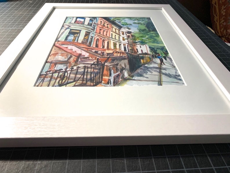 Brooklyn Brownstone watercolor. Park Slope Neighborhood. Prospect Heights Painting. Gwen Meyerson image 6