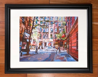 Greenwich Village New York Art Minetta Lane Large Framed 16x20 in White or Black wood. MacDougal Street. NYC 11x14 Print by Gwen Meyerson