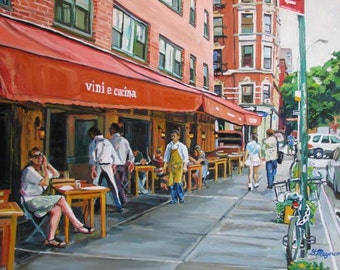 Morandi, West Village New York Art, Living Room Decor. NYC Wall Art, Greenwich Village  Cafe Art Print, Painting Gwen Meyerson