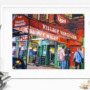 Village Vanguard Jazz Club. Music Lover Painting. Jazz Lover. Home Decor. Living Room Decor.  Framed art Gwen Meyerson