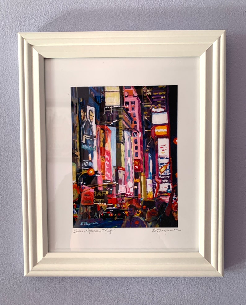 New York Wall Art. NYC Painting. Broadway Times Square Painting Neon Lights by Gwen Meyerson image 9