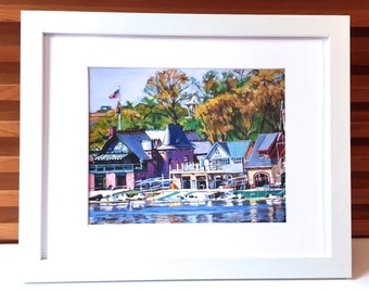 Framed Philadelphia Print Boathouse Row Philly Art Print Ready to Hang by Gwen Meyerson