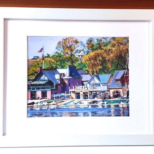 Framed Philadelphia Print Boathouse Row Philly Art Print, Living Room Decor. Ready to Hang by Gwen Meyerson