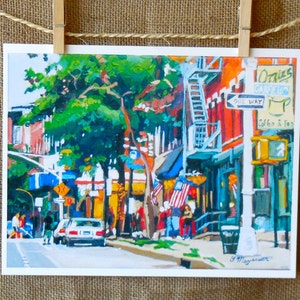 Brooklyn Park Slope Painting. Coffee Cafe. Garfield Place, Kos Kaffe Ozzies  Gwen Meyerson