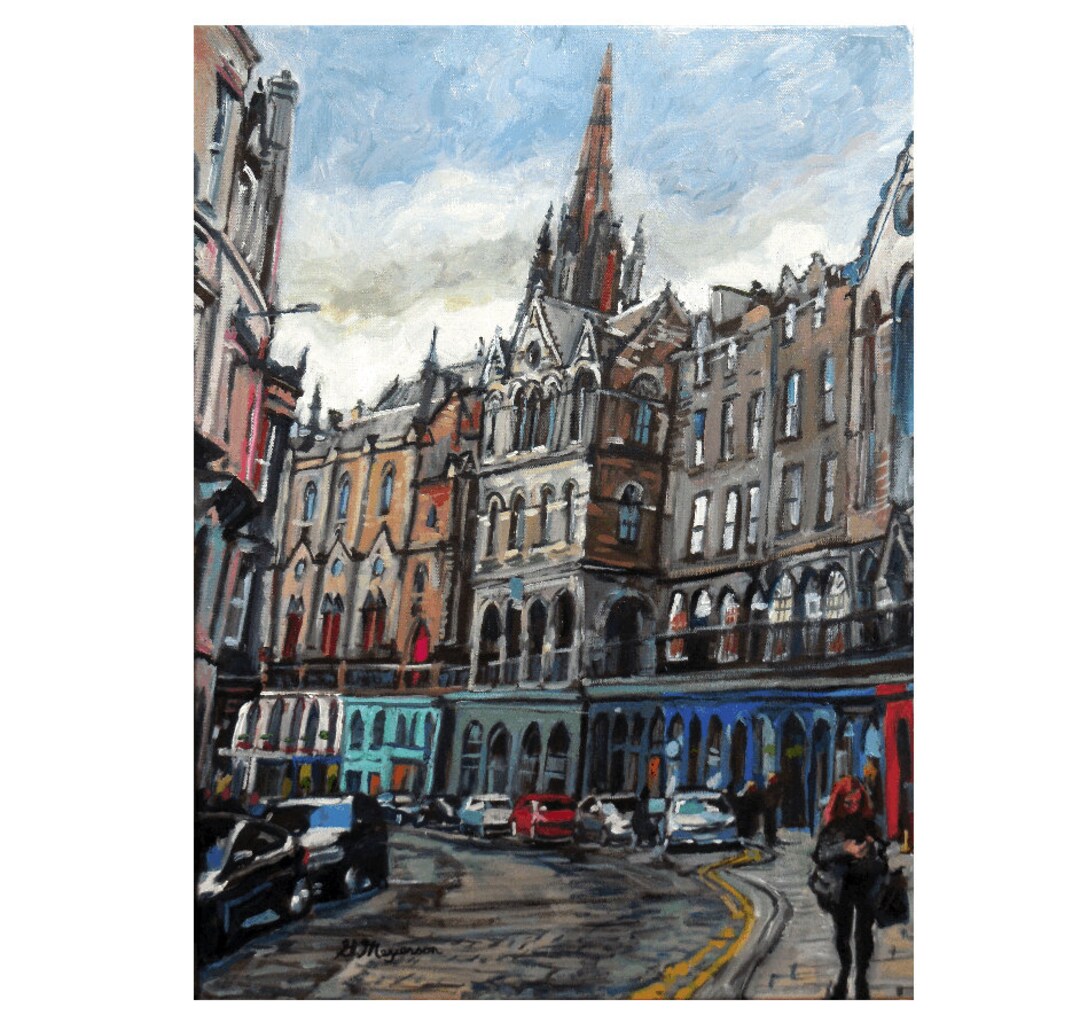 Scotland Painting. Scottish Art. Edinburgh Victoria Street, Living Room