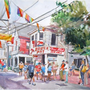 Cape Cod Provincetown, casier à homard, aquarelle, impression d'art Gwen Meyerson image 1