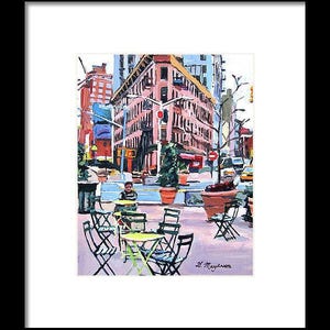 Meatpacking District Plaza, Chelsea Market New York NYC Art, Living Room Decor Art Print Cityscape. pink New York Painting Gwen Meyerson image 4