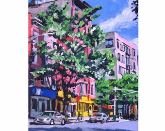 New York City Fine Art Print, NYC Spring Cityscape Painting by Gwen Meyerson