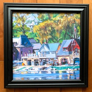 Philadelphia Painting. Living Room Decor. Art Print. Boathouse Row Painting. Schuylkill River Philly Art Print by Gwen Meyerson image 3