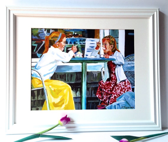 Little Girls At Ice Cream Parlor Children Kids Room Idea Etsy