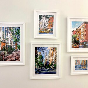 Meatpacking District Plaza, Chelsea Market New York NYC Art, Living Room Decor Art Print Cityscape. pink New York Painting Gwen Meyerson image 10