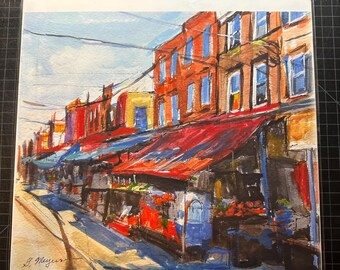 Philadelphia Italian Market Art Print (12x13)