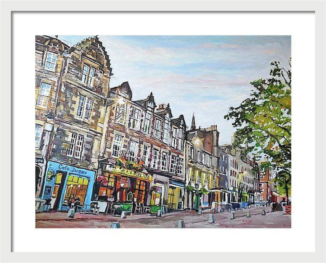 Grassmarket Painting Edinburgh Scotland Cityscape Print by Etsy