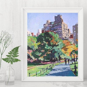Central Park Autumn Landscape Art Print: NYC Wall Decor
